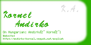 kornel andirko business card